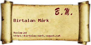 Birtalan Márk névjegykártya